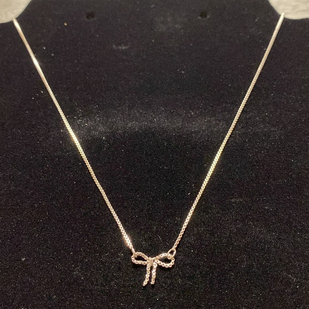 Maurice’s Elegant Silver Tone Necklace with Bow Pendant - Picture 8 of 11